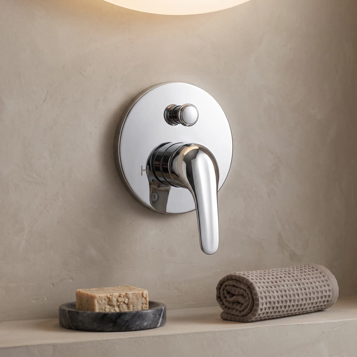 Aquaro Solid Handle Wall Mixer with Diverter, 40 MM