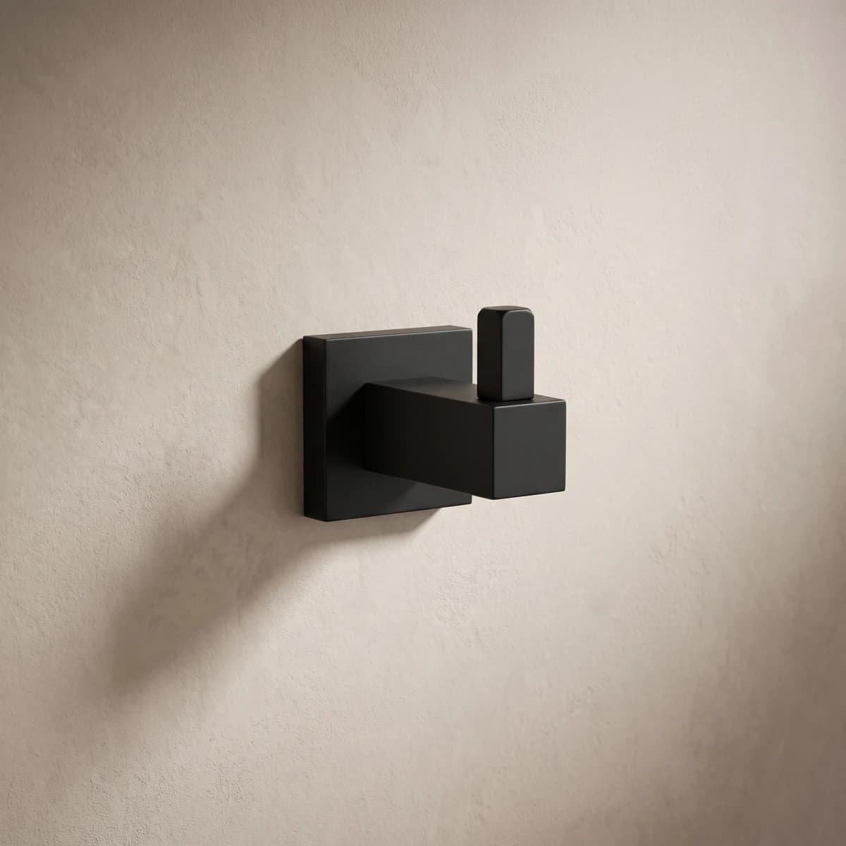 Aquaro Square Robe Hook, Matte Black