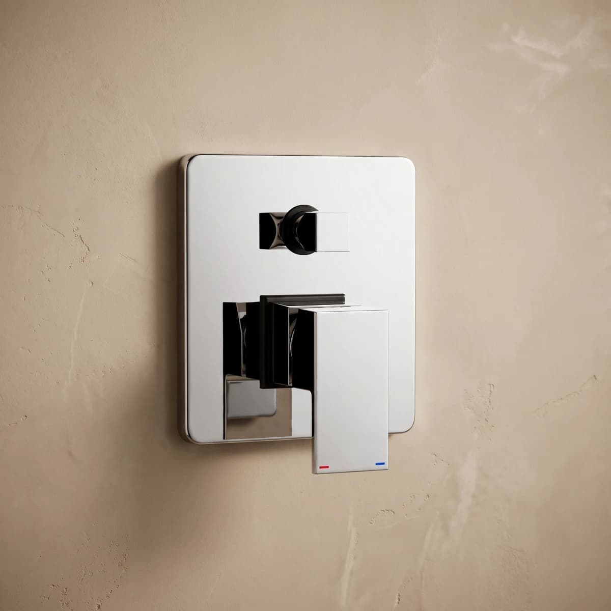 Aquaro Square Wall Mixer with Diverter, Chrome