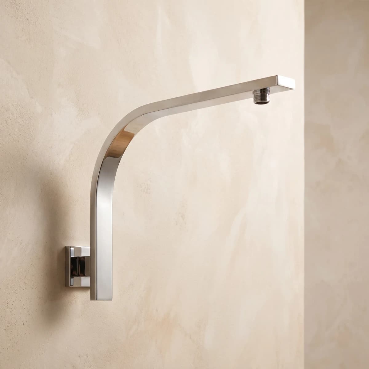 Aquaro Square Wall Mounted Shower Arm, Chrome