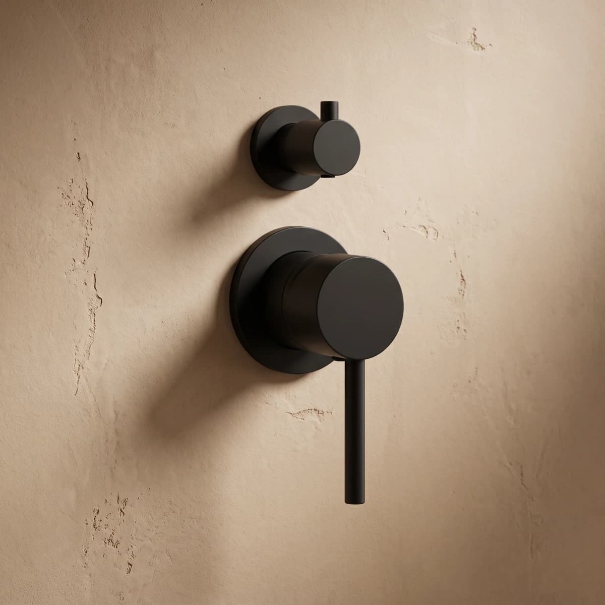 Aquaro Wall Mixer with Diverter 64mm, Matte Black